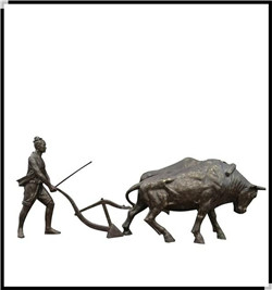 銅牛耕地銅雕塑 銅牛耕地銅雕塑