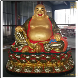 彩繪貼金彌勒佛坐像 彩繪貼金彌勒佛坐像