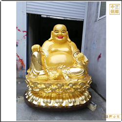 彩繪貼金彌勒佛塑像 彩繪貼金彌勒佛塑像