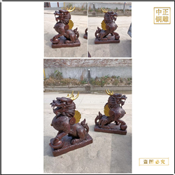 定制純銅麒麟擺件 定制純銅麒麟擺件