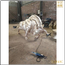 大型室外貼金銅牛雕塑鑄造 大型室外貼金銅牛雕塑鑄造
