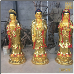 彩繪西方三圣佛像 彩繪西方三圣佛像