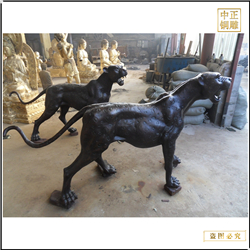 純銅金錢豹雕塑加工 純銅金錢豹雕塑加工