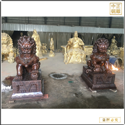 一對銅純瑞獸銅獅子 一對銅純瑞獸銅獅子