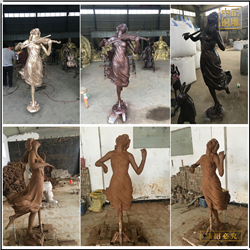 室外美女拉小提琴人物雕塑 室外美女拉小提琴人物雕塑