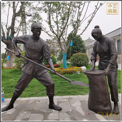 農(nóng)耕收糧人物銅雕塑 農(nóng)耕收糧人物銅雕塑
