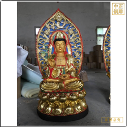 鑄銅西方三圣銅佛像 鑄銅西方三圣銅佛像