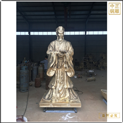 站像鎏金朱熹銅雕塑鑄造 站像鎏金朱熹銅雕塑鑄造