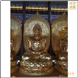 大型寺廟西方三圣銅佛像 大型寺廟西方三圣銅佛像