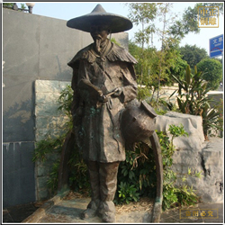 古代人物捕魚銅雕塑 古代人物捕魚銅雕塑