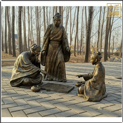 街頭下象棋人物銅雕塑 街頭下象棋人物銅雕塑