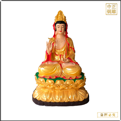 貼金觀(guān)世音菩薩銅佛像