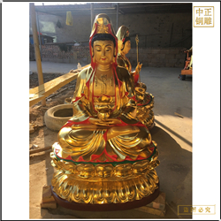 貼金觀(guān)世音菩薩雕塑鑄造