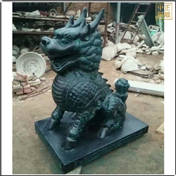 酒店門(mén)口銅麒麟雕塑